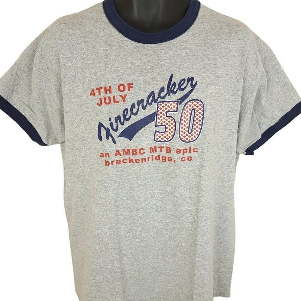 Firecracker 50 MTB Race T Shirt Vintage Y2K Breckenridge Colorado Mountain Bike